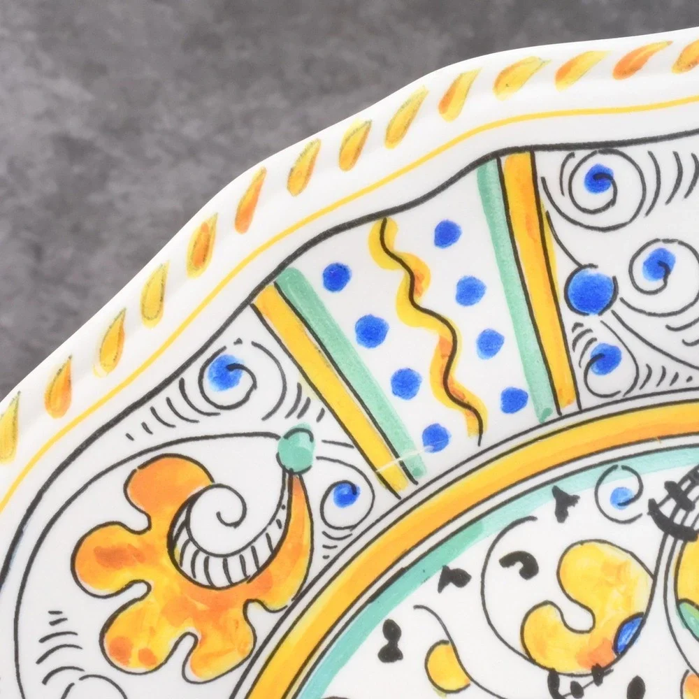 Le Cadeaux Rooster Pattern Melamine Dinner Plate Set of 6